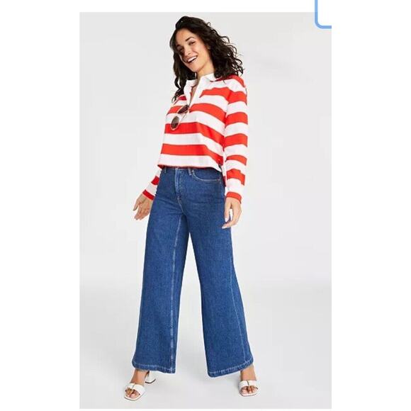 On 34th Wide Leg Jeans Size 12/31 Retail $ 59.50 - Picture 1 of 6